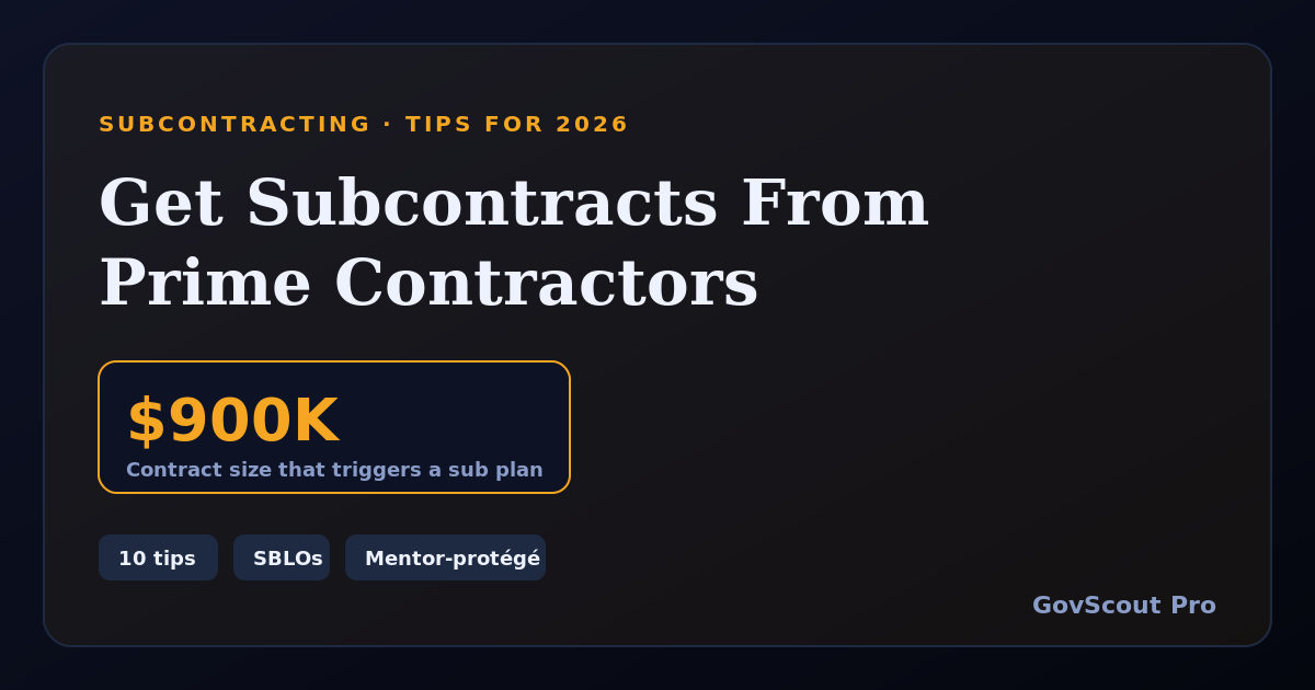 How to Get Subcontracts From Prime Contractors in 2026: 10 Tips That Get You on the Team